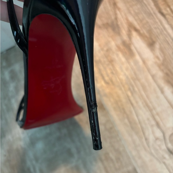 Christian Louboutin Heels - Rosalie Sandals - Leather & PVC Black - Picture 9 of 12